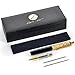 Executive Pen 24K Gold with Gift Box, Long-Lasting Fine Ballpoint Writing Pens by Zone – 365 (Jet-Black 24K)