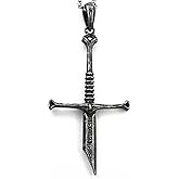 Master Sterling Silver Broken Sword Pendant - Dagger Sword Charm Choker Necklace For Women & Men - Punk Style Jewelry Gift