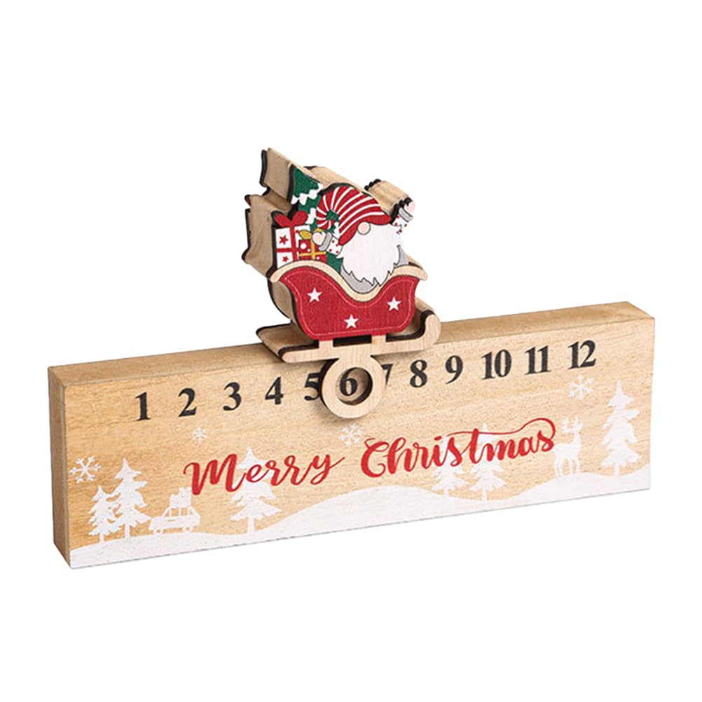 Christmas Wooden Calendar Christmas Santa Claus Calendar Advent Festival Advent Adult Wood