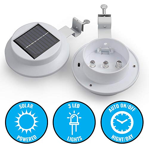 Plixio Solar Powered Waterproof LED Gutter Mounted Pathway Garden Light - Energy Efficient (Six Pack) (Certified Refurbished)
