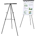 Lightweight Aluminum Flip-Chart Presentation Easel, 70 Inches, Black