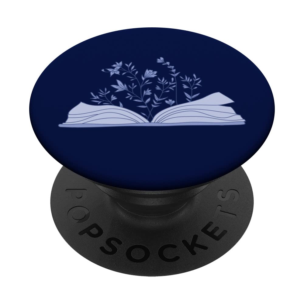 Floral Flower Book Reading Bookworm Nerd Growing Literature PopSockets Swappable PopGrip