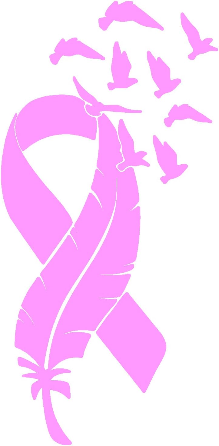 Astute Grace Breast Cancer Awareness Ribbon Birds Decal Pink 7 inch AG-922