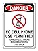 No Cell Phone Use Permitted Sign, Large 10 X 7