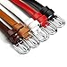 Set of 5 HBY Women Metal Fashion Skinny Leather Belt Elastic belt solid color