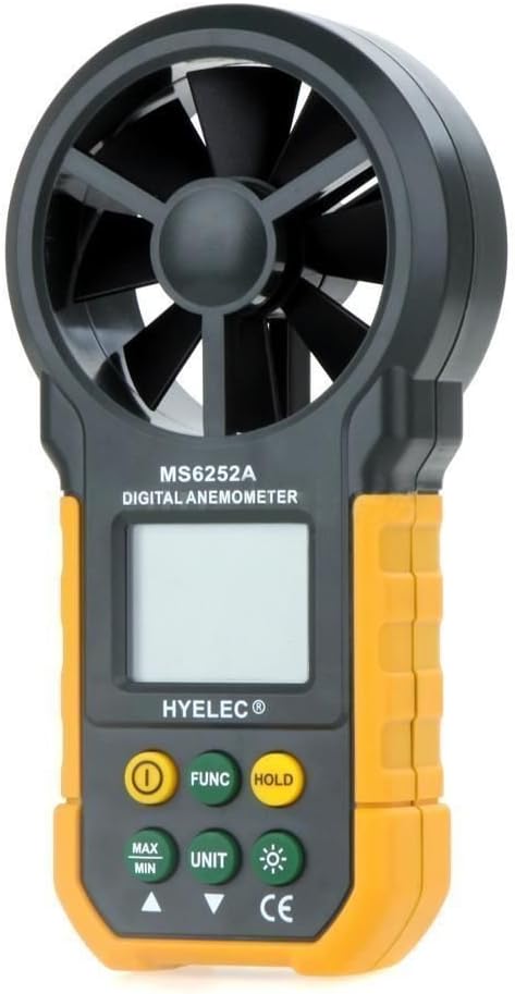 HYELEC MS6252A Multifunction Digital Anemometer/Air Volume with LCD Screen and Backlight [Energy Class A]