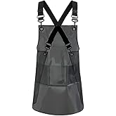 MIKI WELL Hair Stylis Apron for Salon Barber Cross-back Hairdresser Waterproof Work Apron With 3 Pockets (22.8” W 25.5” L)