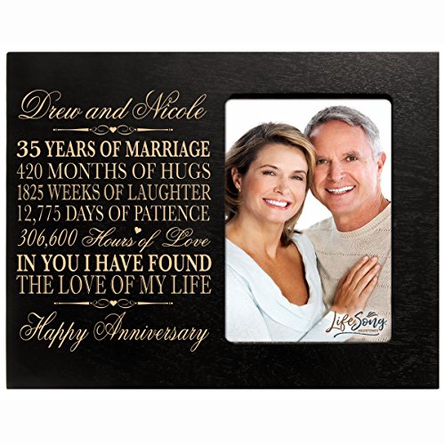 Personalized 35th Year Wedding Anniversary Picture Frame Gift for Couple 35th Anniversary Gifts for Her 35th Wedding Anniversary Gifts for Him Photo Frame Holds 1 4x6 Photo 8