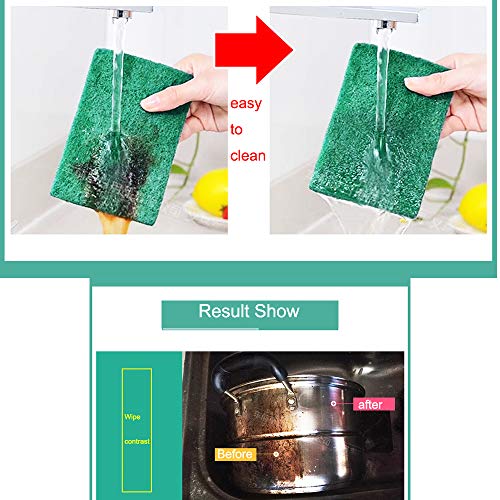 ONDY 10-Pack Cleaning Cloth Scouring Pads Nylon Emery Scouring Pad Dish Scrubber Household Scrub Pads for Stove Top Cleaner and Kitchen Scrubbers - Thumbnail 5