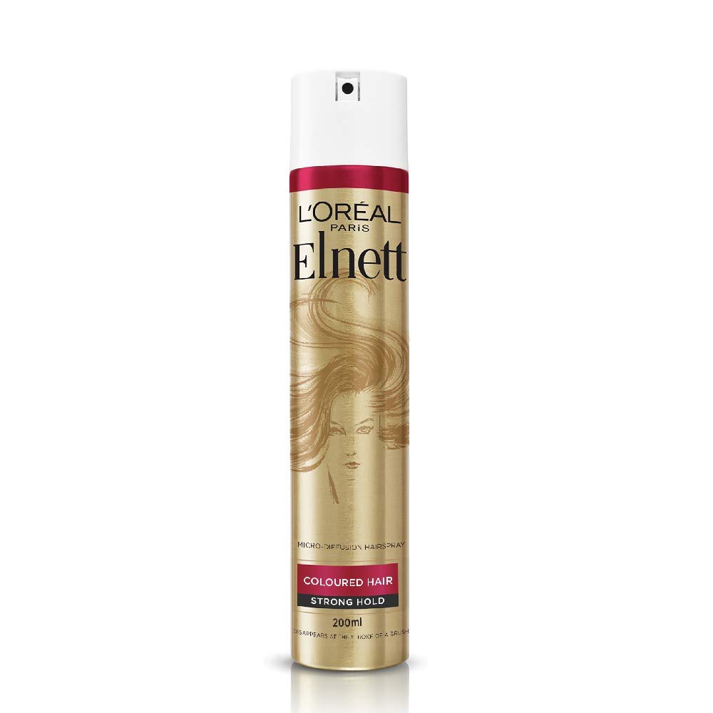 L'Oreal Hairspray by Elnett for Coloured Hair UV Filter Strong Hold & Shine, 200 ml