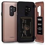 TORU CX Slim Galaxy S9 Plus Wallet Case Pink with Hidden ID Slot Credit Card Holder Hard Cover for Samsung Galaxy S9 Plus - Rose Gold