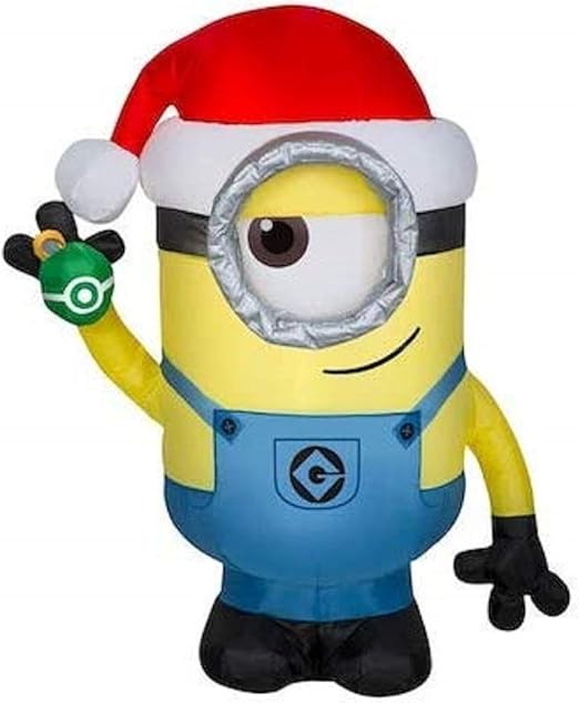 Immagini Minion Natalizi.Gemmy Stuart Il Minion Con Cappello Di Babbo Natale E Ornamento Gonfiabile Decorazione Per Interni Ed Esterni Amazon It Giardino E Giardinaggio