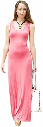 womens coral maxi dress