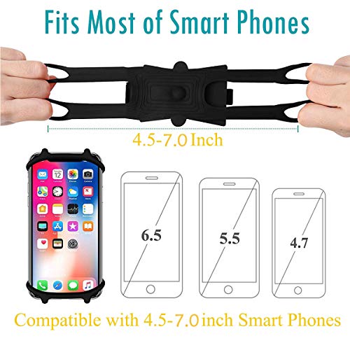 Soporte Movil Bici [2020 Diseño Desmontable], Toolove Bicicleta Soporte de Teléfono 360° Rotación, Anti Vibración Prevención, Soporte Universal Manillar de Silicona para 4.5-6.5 Inch Smartphones