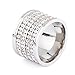 Tuji Stunning White 4 Rows Round Cubic Zirconia CZ Wedding Stackable Eternity Band Ring (S7)