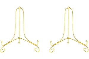 Plate Stands for Display Easels - Silver Metal Holder for Small Decorative Plates, Picture Frames, Plaques - Adjustable and F