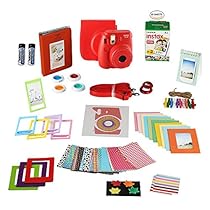 Fujifilm Instax Mini 8 Instant Camera + 20 Instant Film Shots, + Instax Mini Case + 14 PC Instax Accessories Bundle, Fuji Instax Mini 8 Kit Gift Box, Albums, Lenses, Magnet Frames,