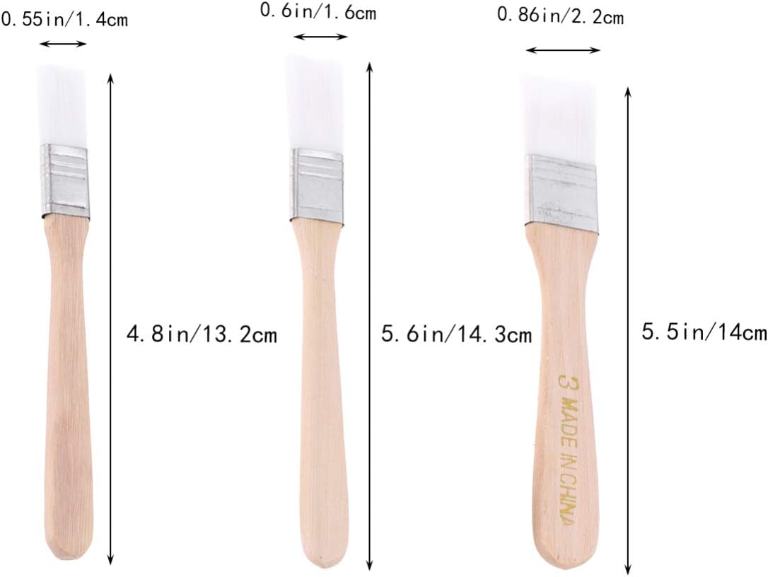 Artibetter Paint Brush Set 6Pcs Nylon Flat Brushes 0.5 Inch for Adhesive Touchups and Diy Painting Crafts Home Projects - Image 3