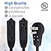 Maximm Cable 2 Ft 360° Rotating Flat Plug Extension Cord/Wire, 16/3 AWG Multi 3 Outlet 3-Prong Grounded Wire- Black - UL Certified