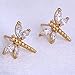 Girls Women Hollow Out Multicolour Mixed Color Crystal Shiny Rhinestone Butterfly Ear Stud Hook Earrings