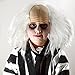 Ben Franklin Wig Tight Benjamin Franklin Costume Easy Wear Bald Cap Old Man Mad Scientist Wig for Kids Halloween Costume (White)