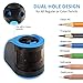 Electric Pencil Sharpener, KKTICK 2-Hole USB or Battery Operated Pencil Sharpener for No.2 and Colored Pencils, Portable Small Sharpener Best for Kids Office Classroom Artists