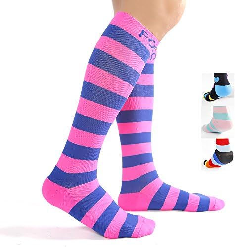Compression Socks Fashion Stocking Team Soccer Socks For Women,Men,Golf, Running, Hiking