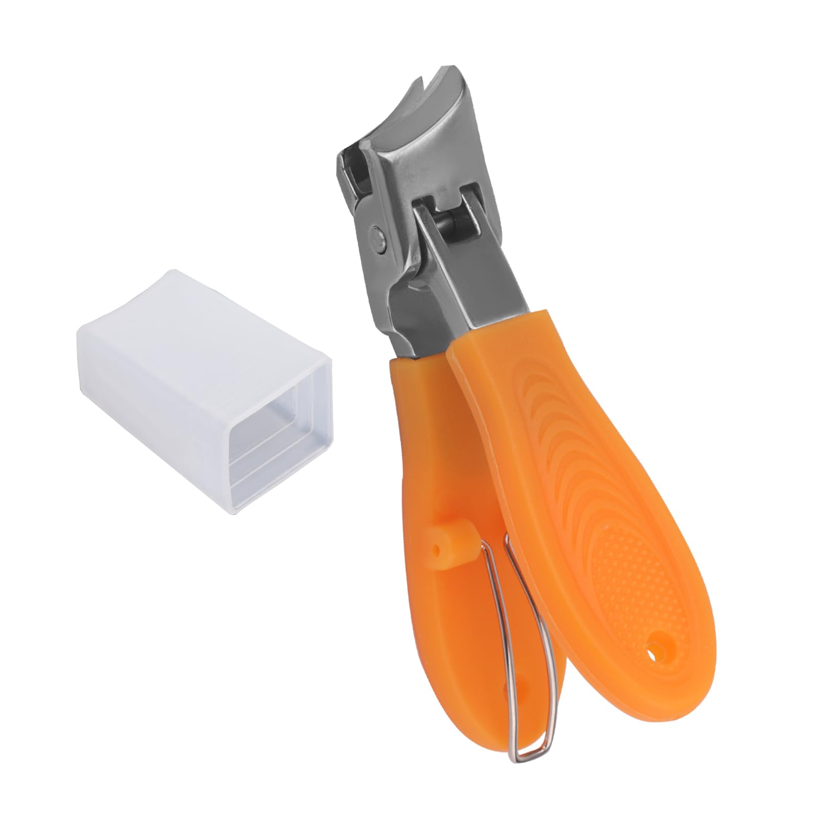 Photo 1 of Slanted Nail Clippers, Wide Jaw Opening Anti-Splash Angled Nail Clippers Ingrown Toenail Fingernail Nail Cutter Trimmer Pedicure Manicure Tool for Men Women (Orange)