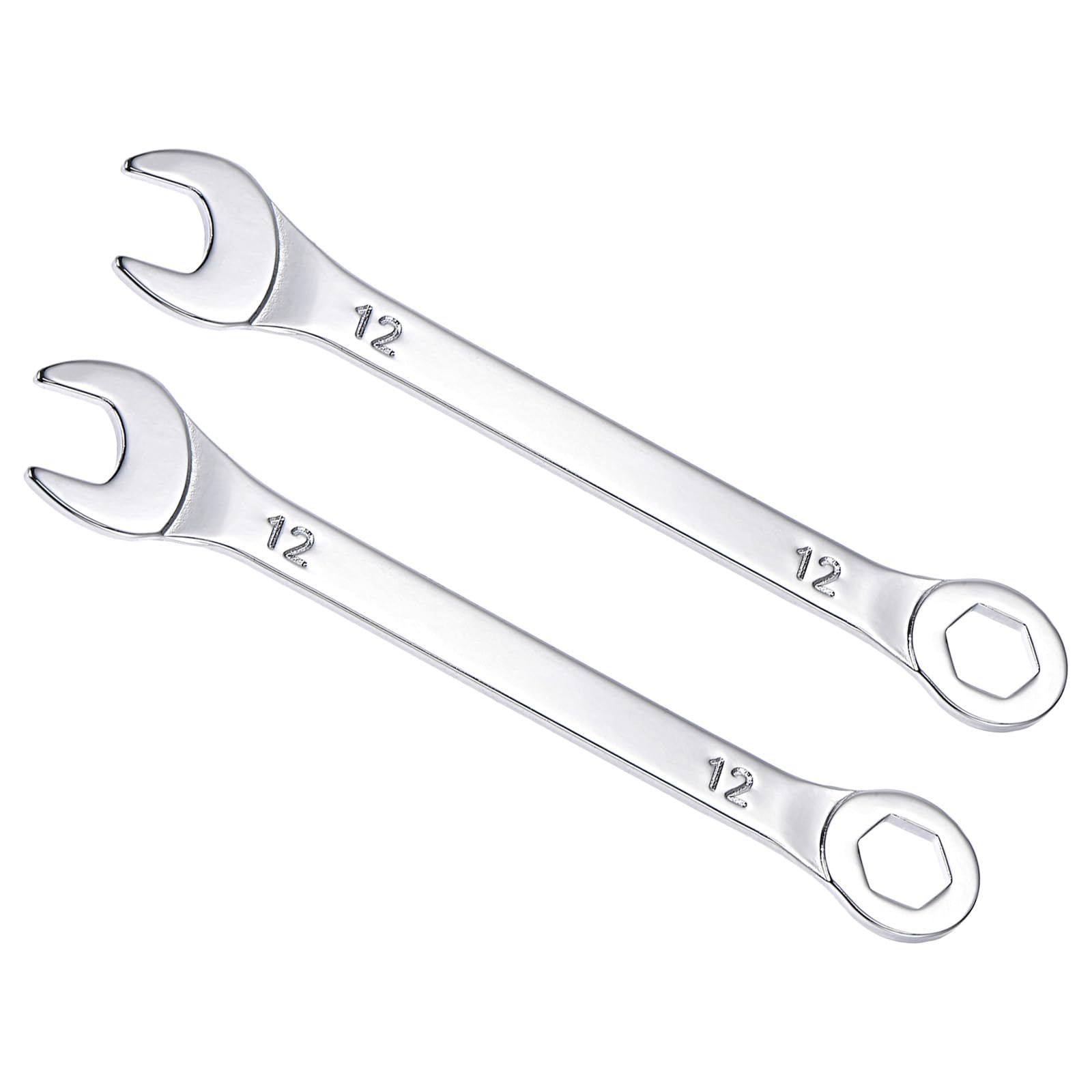 CoCud Combination Wrench, 12mm Metric Box Open End 6-Point Design 15-Degree Offset, Double Ended Box and Open End - (Applications: for Repairs), 2-Pieces