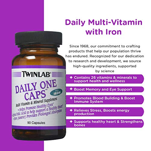 Twinlab Daily One Caps With Iron - 90 Capsules - Thumbnail 2