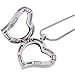 RUBYCA Living Memory Heart Locket Snake Chain Necklace Crystal Floating Charm DIY Silver Tone 10Pcs