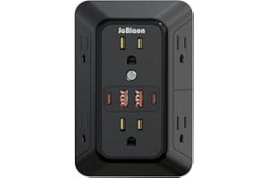 JcBlaon Outlet Extender Surge Protector - 6 Outlet Splitter with 4 USB Ports (2 USB C), Multiple Plug Expander Wall Charger, 3 Sided Multi Plug Wall Adapter Power Strip for Home Office Kitchen Travel