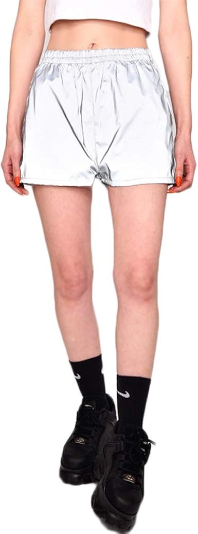 reflective high waisted shorts