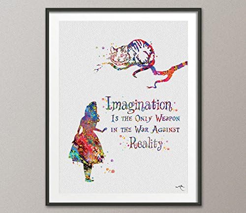 COCOMILLA Alice in Wonderland, Alice in Wonderland Quote, Alice Watercolour Print, Nursery Decor, Children's Wall Art, Home Decor, Wall Hanging-591