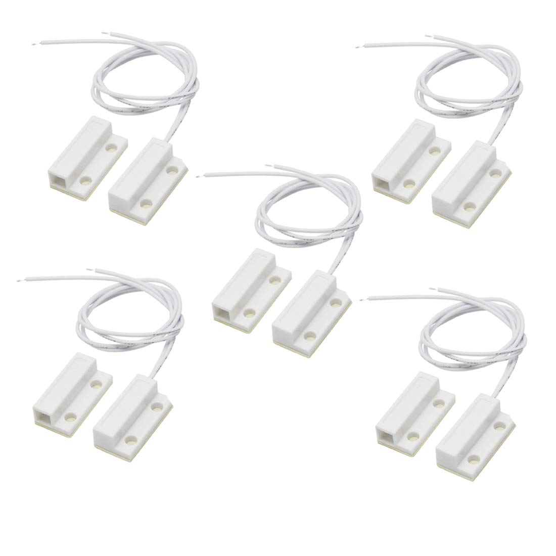 Hailege 5 Pairs MC-38 Magnetic Door Switch Window Magnetic Switch Home Alarm Sensor