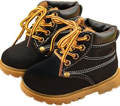 Comfortgo Baby Kids Classic Waterproof Boots Girl Boy Rain Hiking Winter Snow Boots Fur Black 11 M Little Kid 29