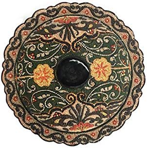 Handmade Pottery Uzbek Traditional Dish Plate"Lagan" - Artistic ceramic Glazed hand made plaque - Perfect for serving food - Can be used as a wall art or decoration (9.8 inch, Salad bowl with lid)