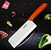 JJMG Ceramic Meat Cleaver Knife Sharp Durable Twice Thicker than Leading Brands non-slip grip Handle Zirconium Blade Cut Slice Dice Steak Pork Chicken Cheese Rust Wear Resistance (Orange)