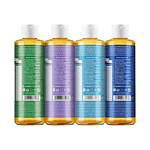 Dr. Bronner's PureCastile Liquid Soap (8 oz Variety Pack) Peppermint