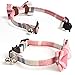 KUDES 2 Pack/Set Cat Collar Breakaway with Cute Bow Tie and Bell for Kitty and Some Puppies, Adjustable from 7.8-10.5 Inch