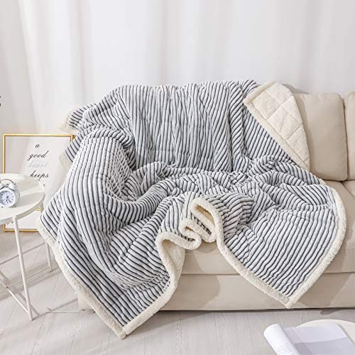 Bood Sherpa Weighted Blanket 15 Pounds, Plush Fleece Minky 15 lb Weighted Blankets Adult