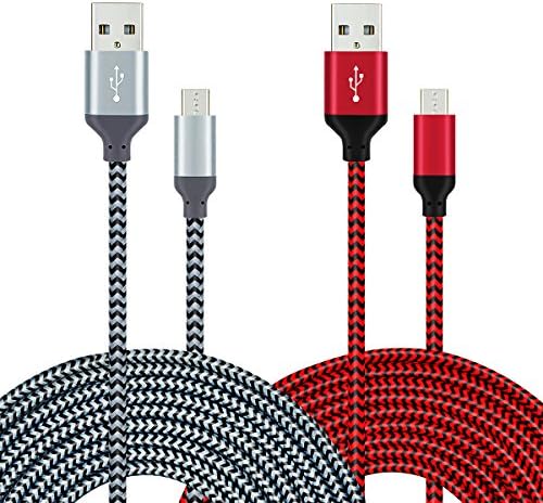 10FT Micro USB Cable, MIVINE 2 Pack Durable Nylon Braided Micro USB 2.0 Data Charging Cable for Android Galaxy S7 S6 edge S5, LG G4 V10, Nexus 5 4, HTC One M8 M9, ZTE, Huawei, Sony, Motorola, Nokia