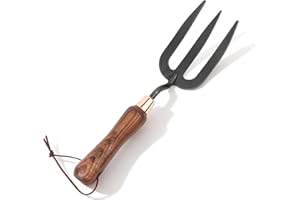 RESTMO Heavy Duty Gardening Hand Fork, Thickened Hand Weeding Fork for Planting or Removing Plants, Turning Soil, Weeding, an