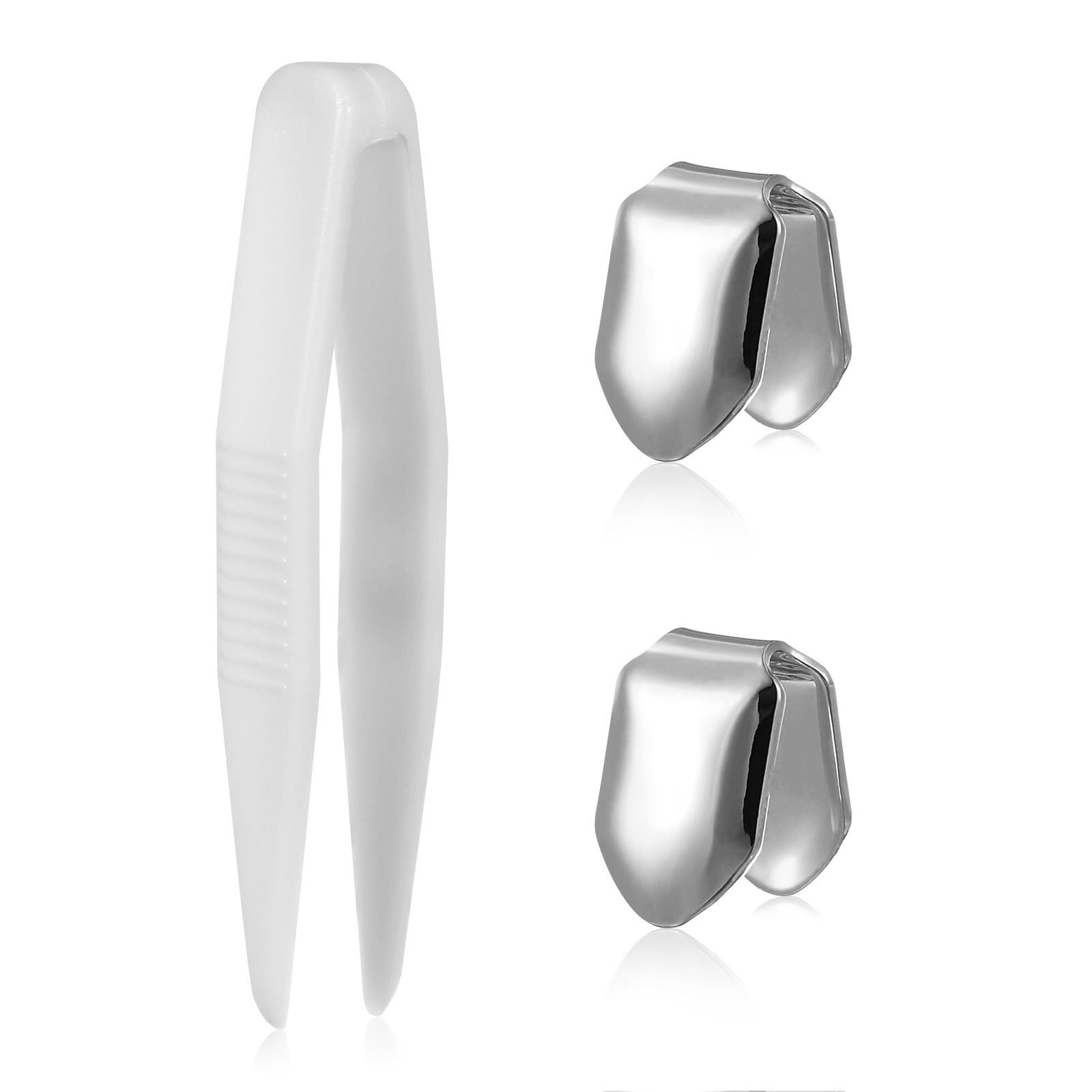 SUPVOX Silver Hip Hop Brace 2Pcs Silver Plated Small Single Caps Hip Hop Fangs Caps