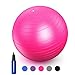 JBM Exercise Yoga Ball with Free Air Pump 200 lbs Slip-Resistant Yoga Balance Stability Swiss Ball for Fitness Exercise Training Core Strength (Pink, 55cm)
