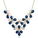 iWenSheng Women Multi-layer Flower Shaped Bubble Bib Statement Necklace (Blue)