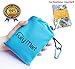 Best Quality Blanket Lightweight Compact, Waterproof Quick Drying Best for the Beach, Camping, Travel, Hiking, Festivals Anchor Pockets, 4 Free Stakes and Carry Bag (Blue)