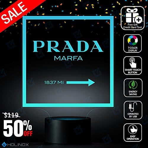Prada logo Lamp, Fashion theme lamp, Best Christmas Gift, Decoration lamp, 7 Color Mode, Awesome gifts ( MT245)