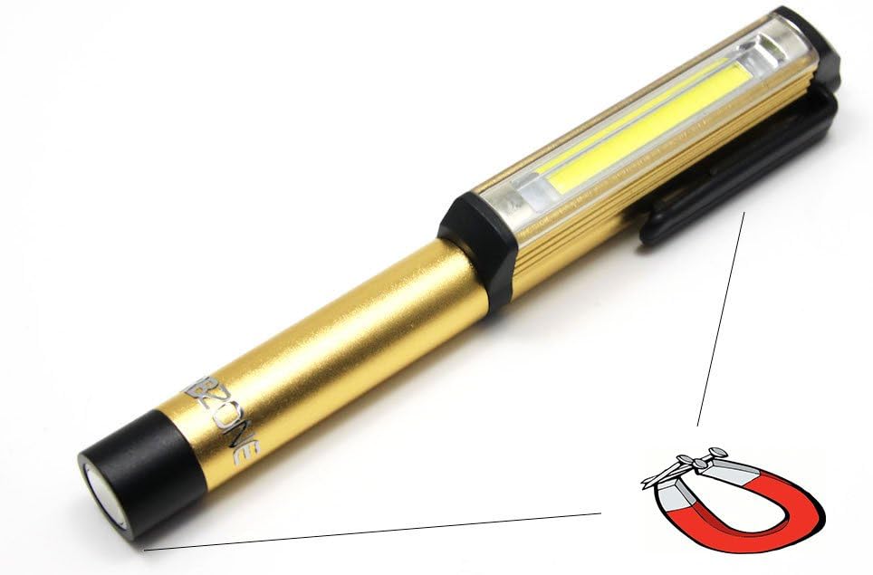 Aluminum Body COB LED Pocket Pen Light Inspection Work Light Flashlight