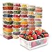 PrepNaturals 50 Plastic Food Storage Containers with Lids - 25oz Rectangular Lidded Containers, Leak Proof, Flip Top, Take-Out, Plastic, Transparent, Hand Wash Only